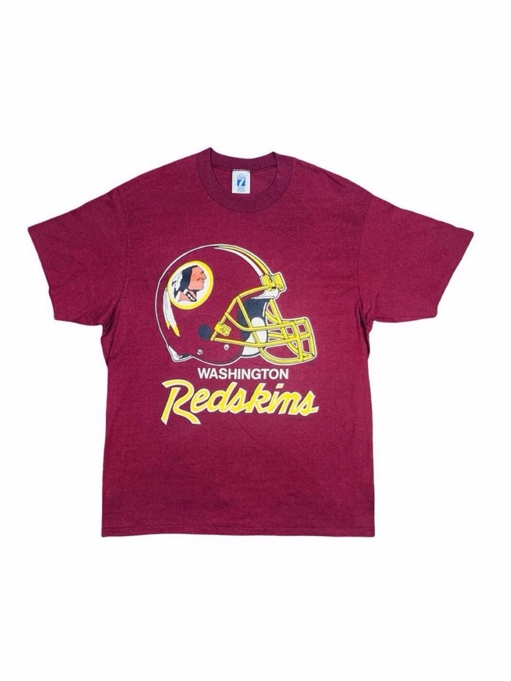 Vintage Logo 7 1990 Washington Redskins Single Stitch Crew Neck Tee - Size XL
